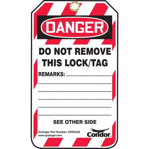 Lockout Tag, Danger Do Not Operate, PK100