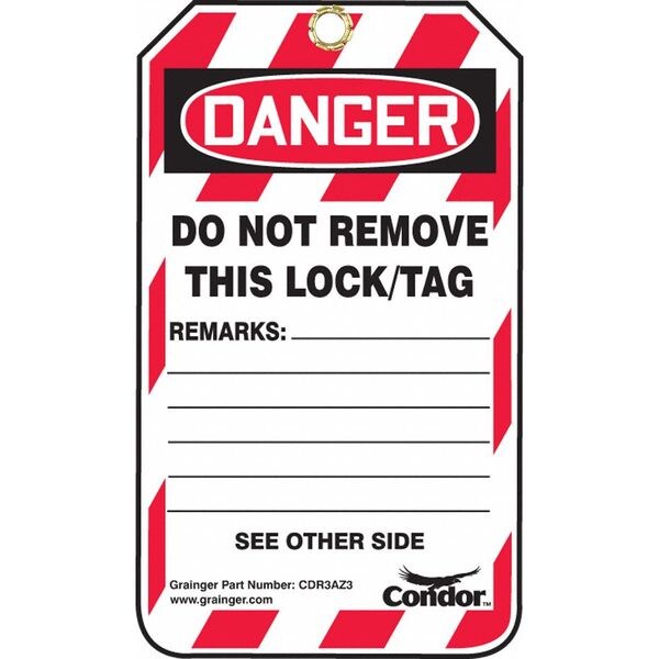 Lockout Tag, 5-3/4in.H, 3/8in.Hole, PK25