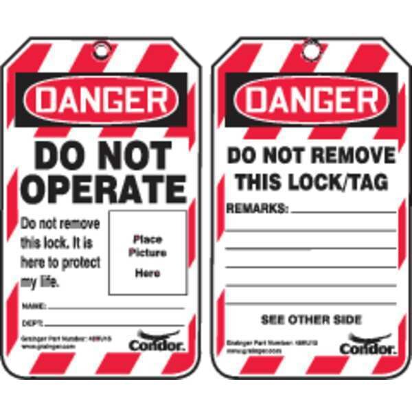 Lockout Tag, 5-3/4in.H, 3/8in.Hole, PK100