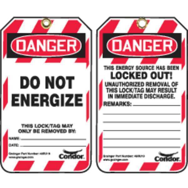 Lockout Tag, 3-1/4 in.Wx5-3/4in.H, PK10