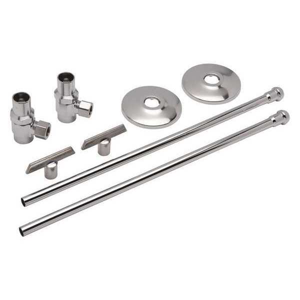 Angle Stop Valve, Chrome, 2-3/4 in. L, FC