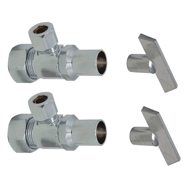 Angle Stop Valve, Brass, 2-3/4 in. L