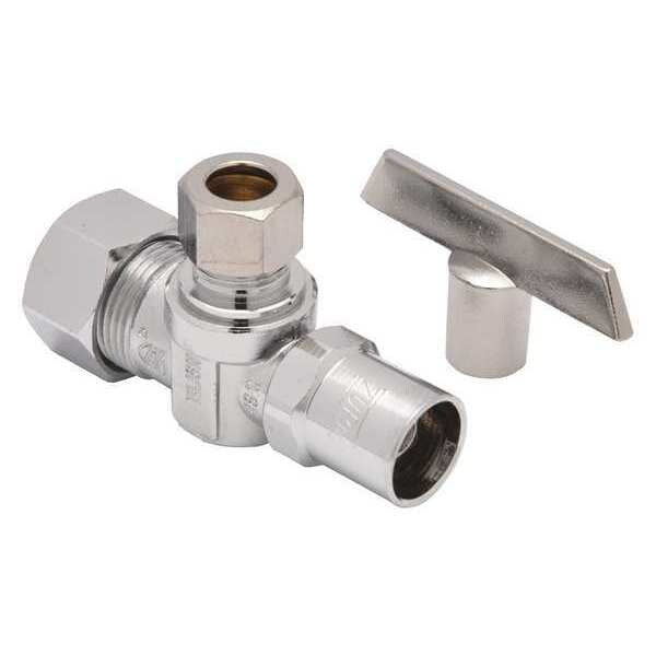 Angle Stop Valve, 2-3/4 in. L, Chrome, FIP