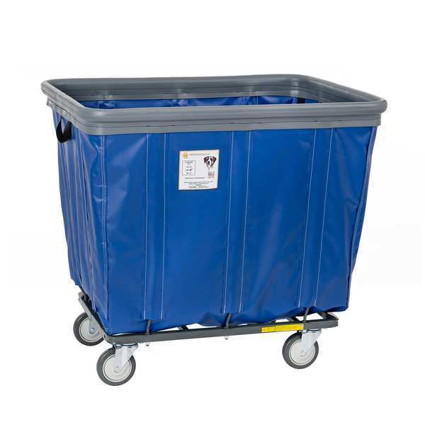 Vinyl Basket Truck with Air Cushion Bumper and Steel Base, 20 Bushel, Blue