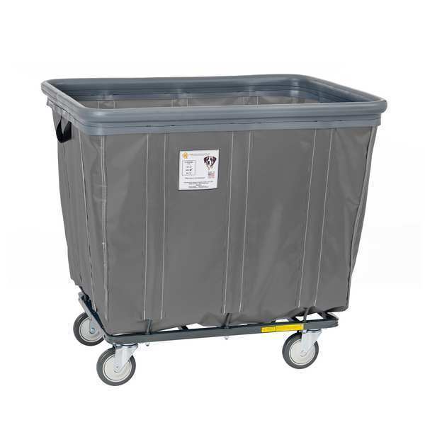 Vinyl Basket Truck with Air Cushion Bumper and Steel Base, 20 Bushel, Gray