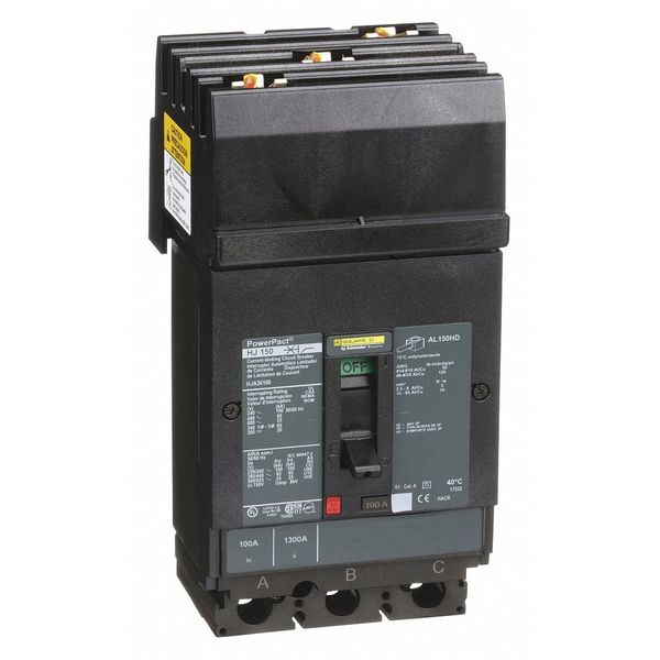 Molded Case Circuit Breaker, 100, 600VAC, 3 Pole, I-Line Bracket Mounting Style