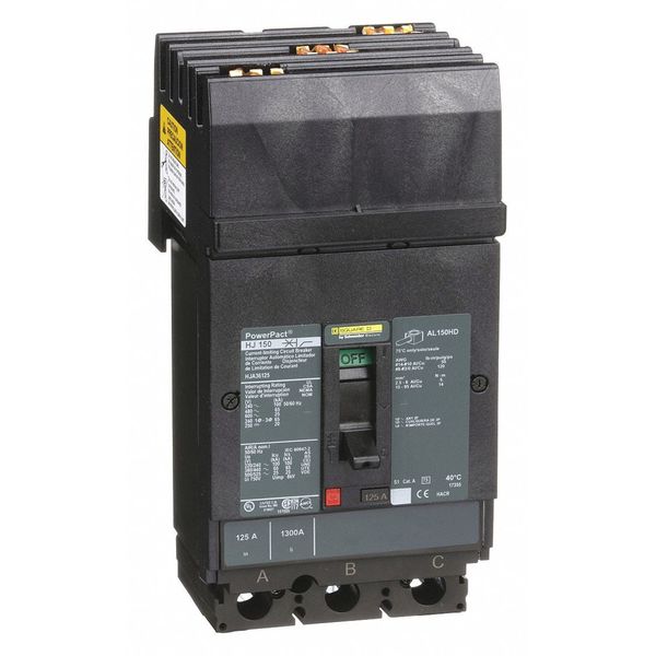 Molded Case Circuit Breaker, 125, 600VAC, 3 Pole, I-Line Bracket Mounting Style