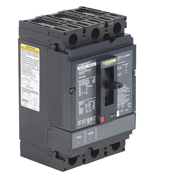 Molded Case Circuit Breaker, 100, 600VAC, 3 Pole, Unit Mount Lug Mounting Style, HD Series