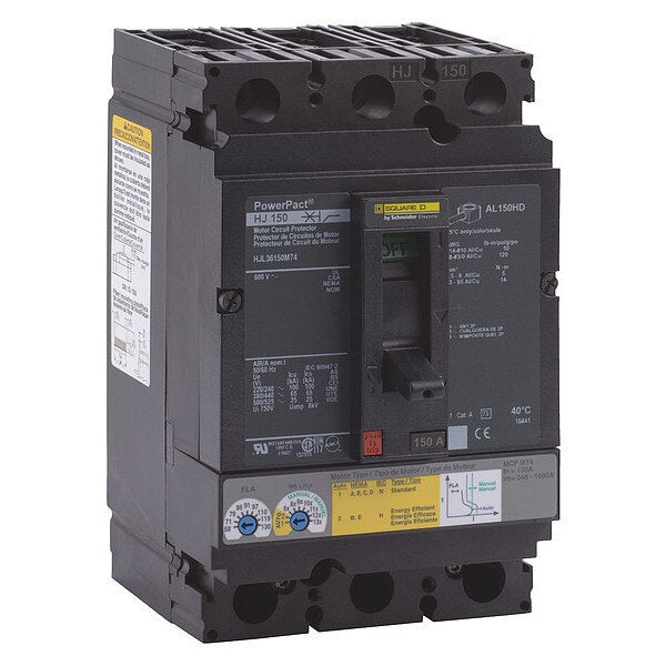Motor Circuit Protector, 150, 600VAC, 3 Pole, Unit Mount Lug Mounting Style