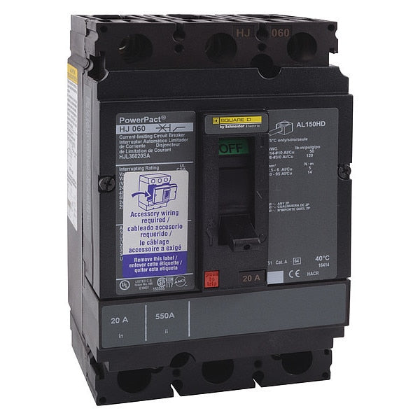 Molded Case Circuit Breaker, 25, 600VAC, 3 Pole, Unit Mount Lug Mounting Style