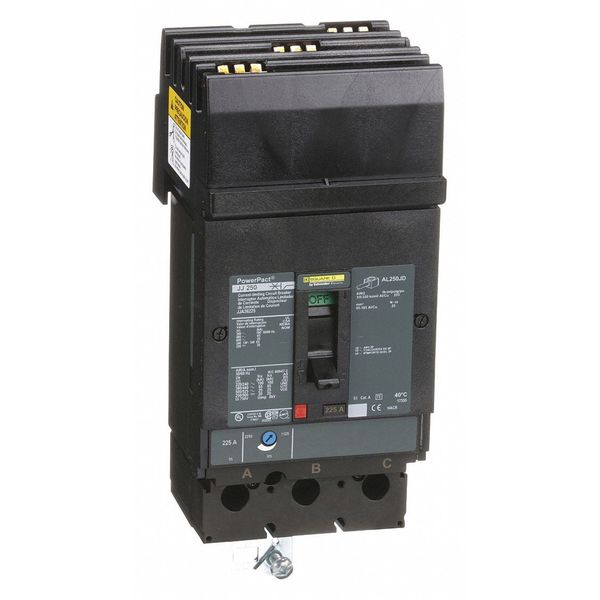Molded Case Circuit Breaker, 225, 600VAC, 3 Pole, I-Line Bracket Mounting Style, JJ Series