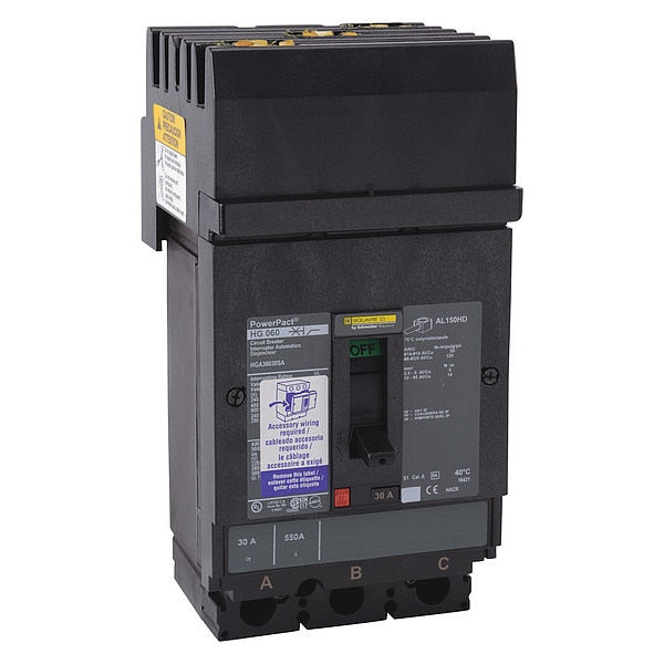 Molded Case Circuit Breaker, 35, 600VAC, 3 Pole, I-Line Bracket Mounting Style, HG Series