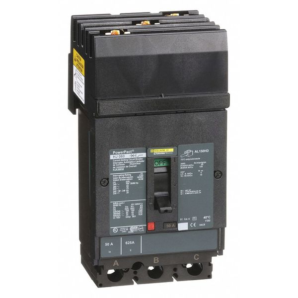 Molded Case Circuit Breaker, 50, 600VAC, 3 Pole, I-Line Bracket Mounting Style