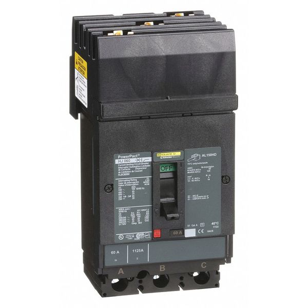 Molded Case Circuit Breaker, 60, 600VAC, 3 Pole, I-Line Bracket Mounting Style