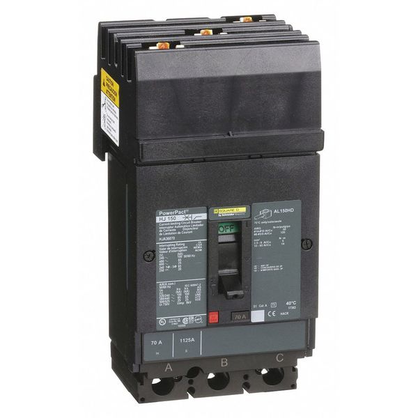 Molded Case Circuit Breaker, 70, 600VAC, 3 Pole, I-Line Bracket Mounting Style