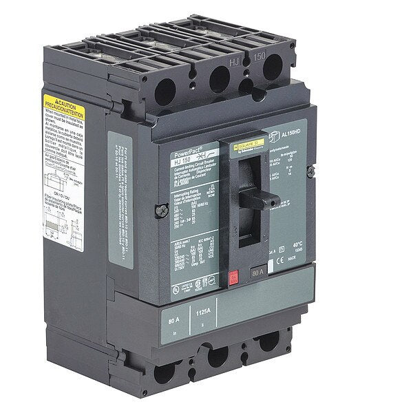 Molded Case Circuit Breaker, 80, 600VAC, 3 Pole, Unit Mount Lug Mounting Style