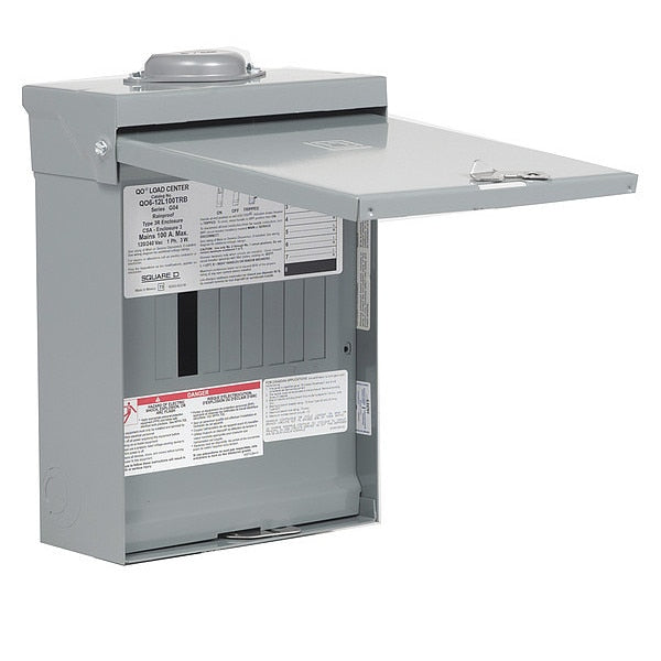 Load Center, 6 Spaces, 100 Amps, 240V, QO Circuit Breaker Type