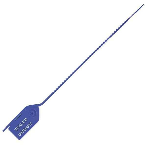 Pull-Tight Seals, Blue, Plastic, PK100