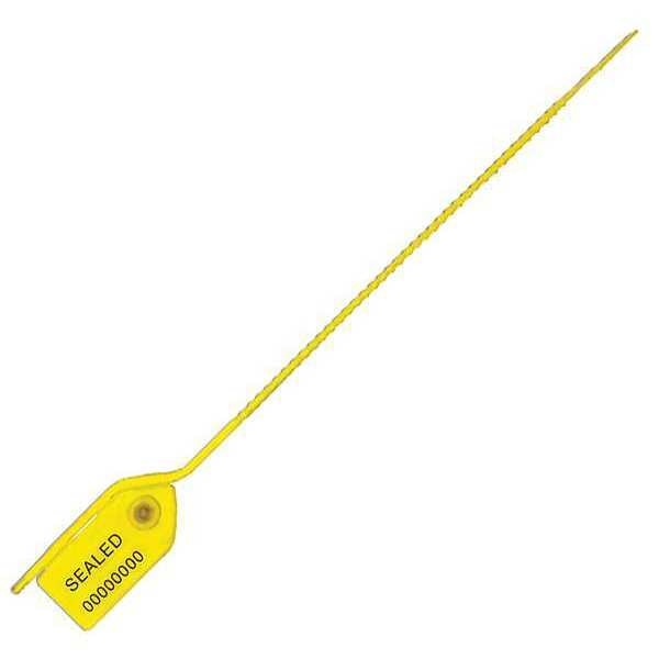 Pull-Tight Seals, Yellow, Plastic, PK100
