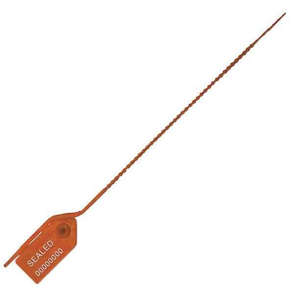 Pull-Tight Seals, Orange, Plastic, PK100