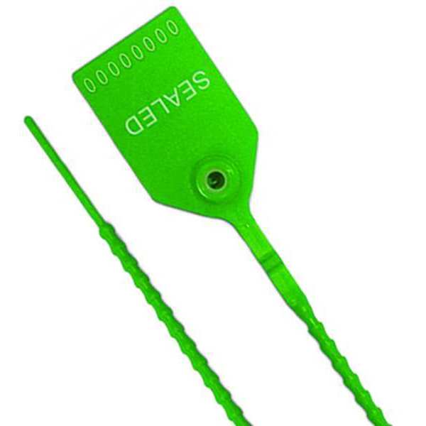 Pull-Tight Seals, Green, Plastic, PK100