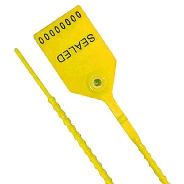 Pull-Tight Seals, Yellow, Plastic, PK100
