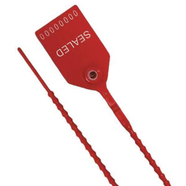 Pull-Tight Seals, Red, Plastic, PK100