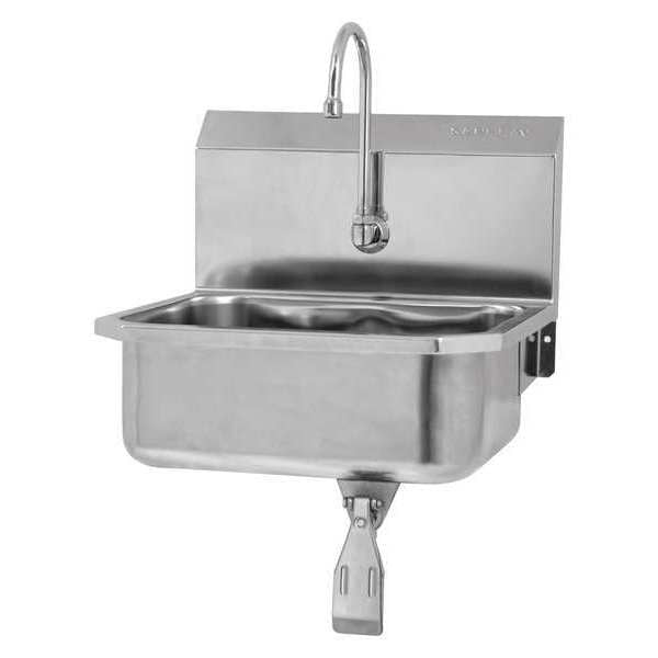 Hand Sink, 19 in. L, Single Knee Pedal