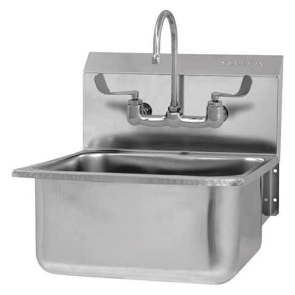 Hand Sink, 21 in.L, SS, Wrist Blade Handles