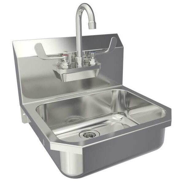 Hand Sink, 16 in. L, Wrist Blade Handles