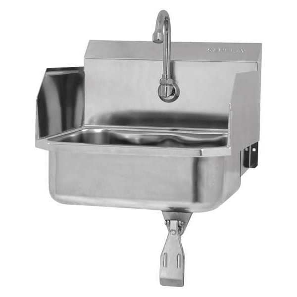 Hand Sink, 15-1/4 in. W, Double Knee Pedal