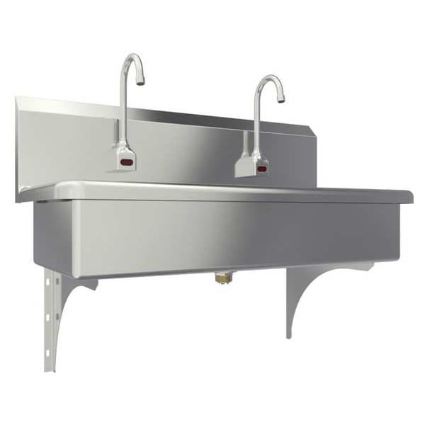 Wall Mount, 2 Hole, Battery Sensor, Stainless, Wash Station