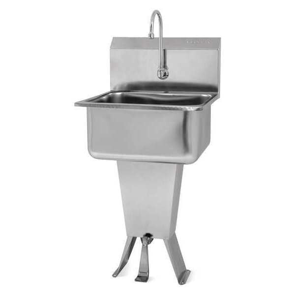 Hand Sink, 19 in. L, SS, Single Foot Pedal