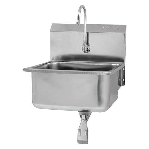 Hand Sink, 21 in. L, Single Knee Pedal