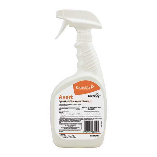 Cleaner and Disinfectant, 32 oz. Bottle, Unscented