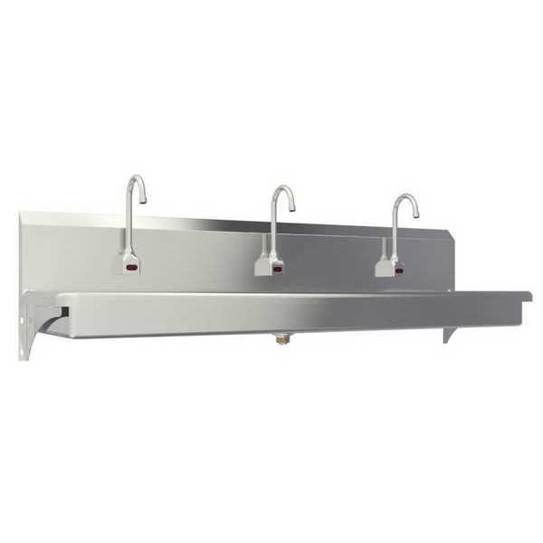 Wall Mount, 3 Hole, AC Sensor, Stainless, Wash Station