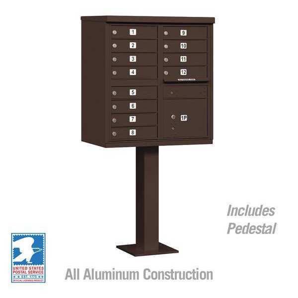 Cluster Box Unit, Bronze, Powder Coated, 13 Doors, Pedestal, 2 Type