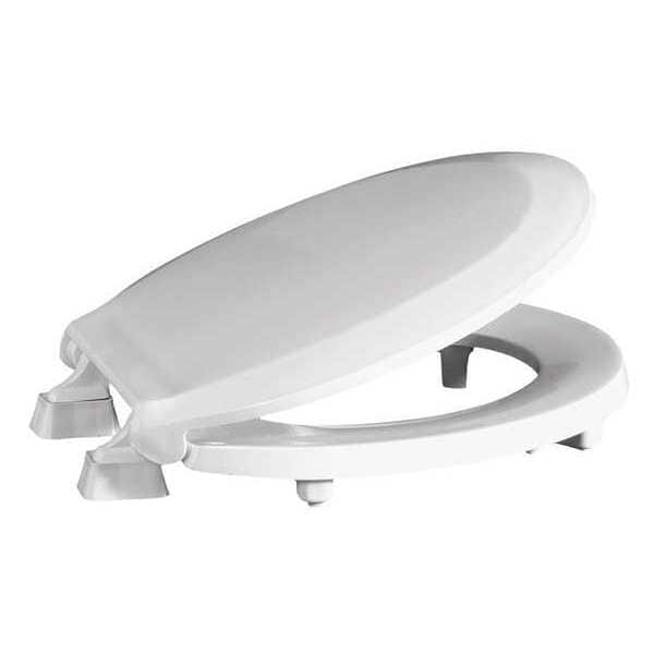 Toilet Seat, With Cover, Plastic, Round, White