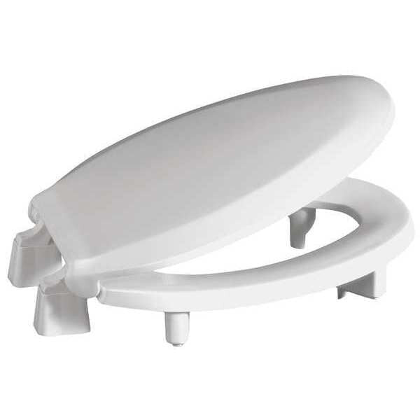 Toilet Seat, With Cover, Plastic, Elongated, White
