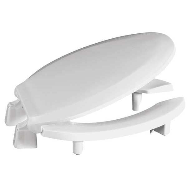 Toilet Seat, With Cover, Plastic, Elongated, White