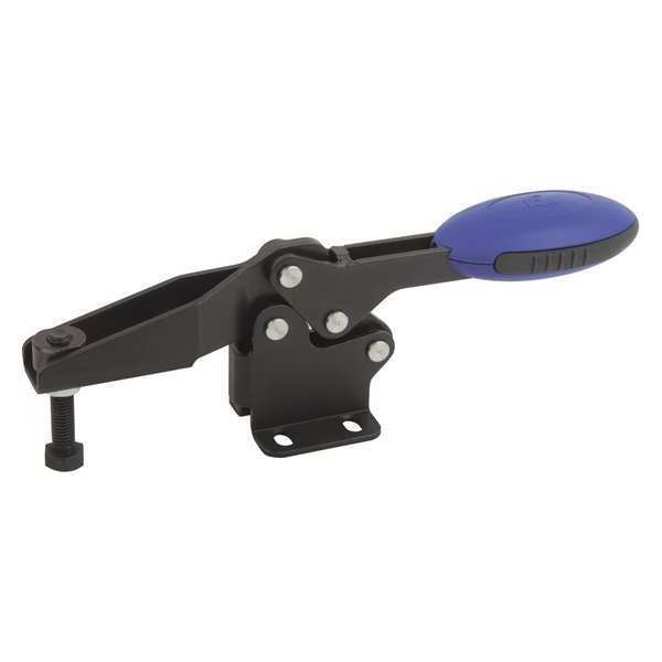 Toggle Clamp Horizontal, Foot Horiz. F1=2000, Clamping Spindle M08X45, Steel, Blue