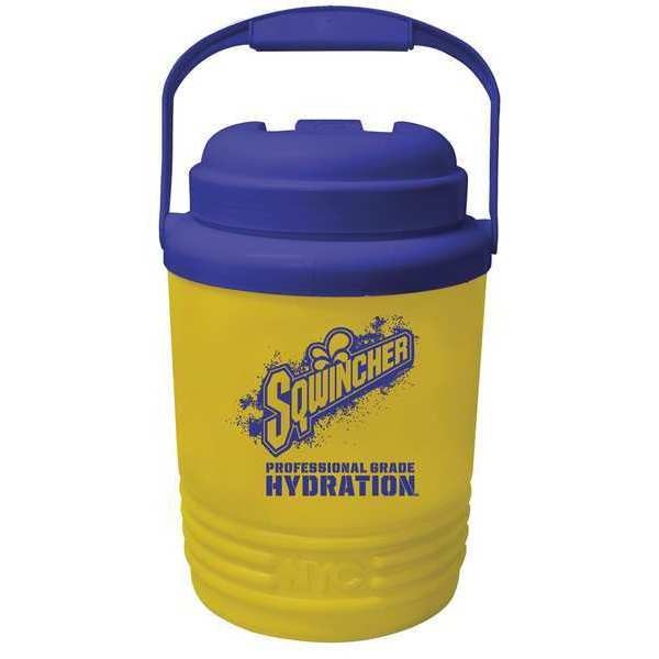 Beverage Cooler, 1gal, Yellow, Plastic, PK12