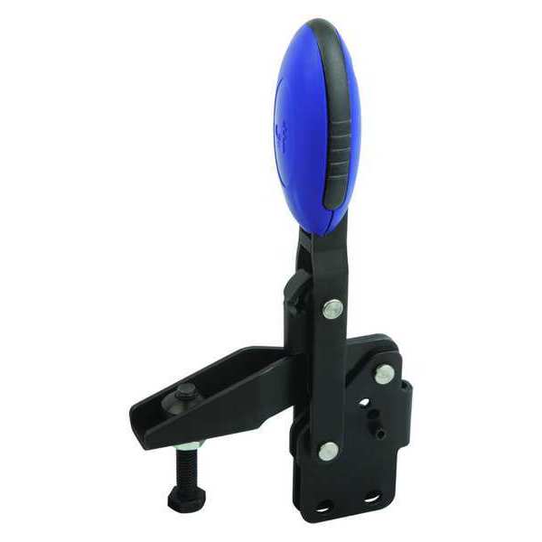 Toggle Clamp Vertical, Foot Vert. F1=2500, Clamping Spindle M10X55, Steel, Blue