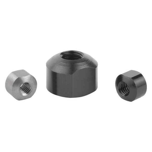 Spherical Flange Nut, M12, Steel, Black Oxide, 20 mm Hex Wd