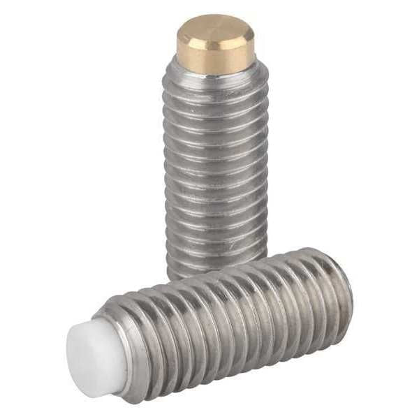 Thrust Screw M05X12, 5, Sw=2, 5, Stainless Steel Bright, Non-Marring End, Brass.
