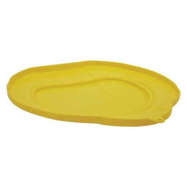 Round Pail Lid, 14 39/64 in Dia, Yellow, Polypropylene