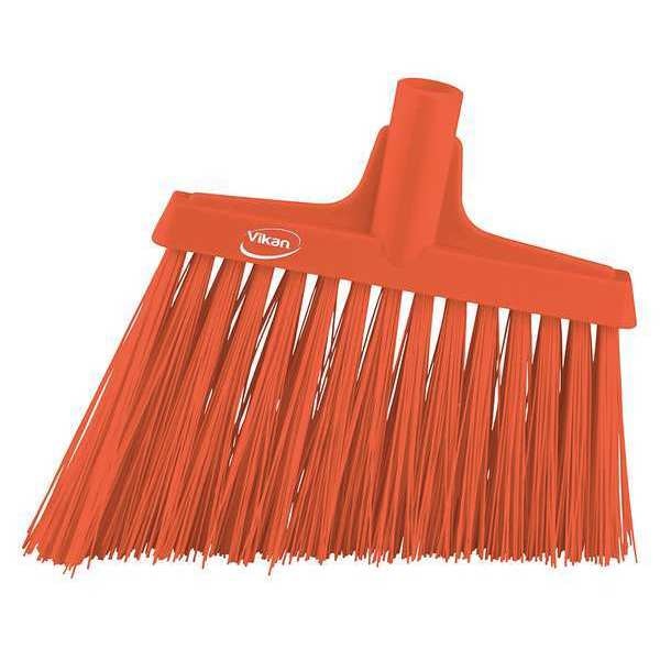 11 51/64 in Sweep Face Angle Broom, Stiff, Synthetic, Orange