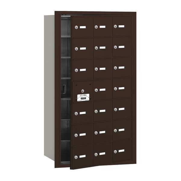 Mailbox, Bronze, Powder Coated, 20 Doors, Recessed, 4B+, USPS