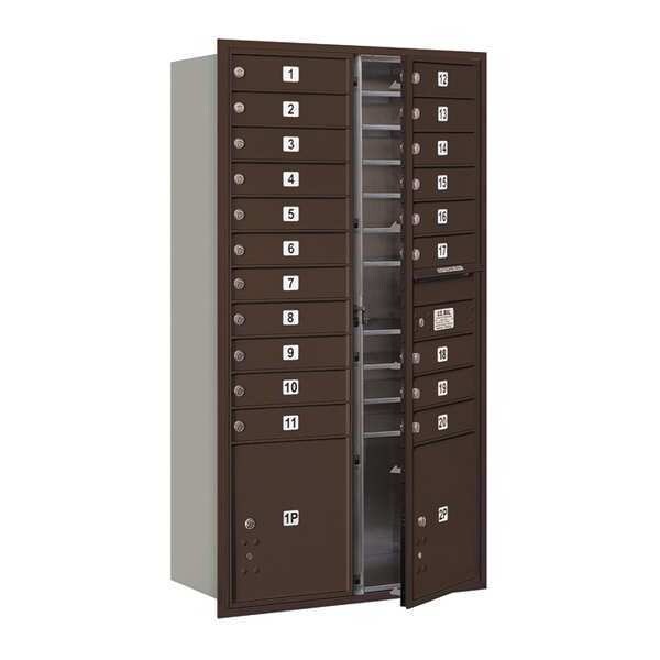 Mailbox, Bronze, Powder Coated, 0 Doors, Recessed, 4C, USPS