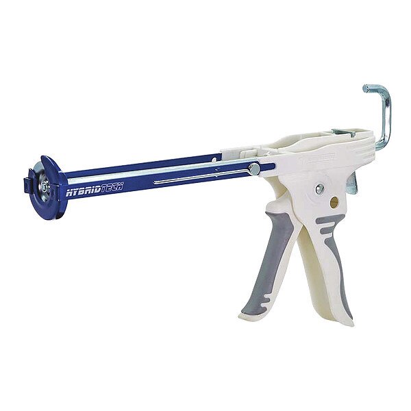 Caulk Gun, Blue/Gray/White, Steel, 10 oz